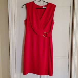 RED SLEEVELESS DRESS